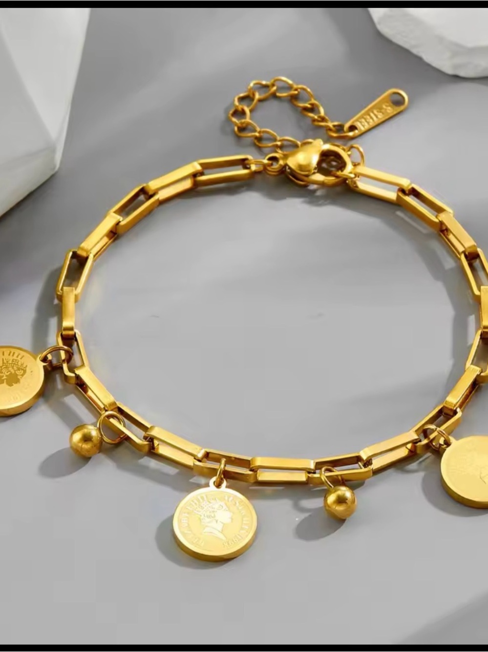 18k gold plated stainless steel bracelet - Picture 6 of 10